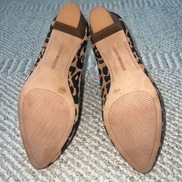 Lucky Brand Zaprika Suede Cheetah Pointed Toe Booties - Sz 6.5 - Picture 15 of 16